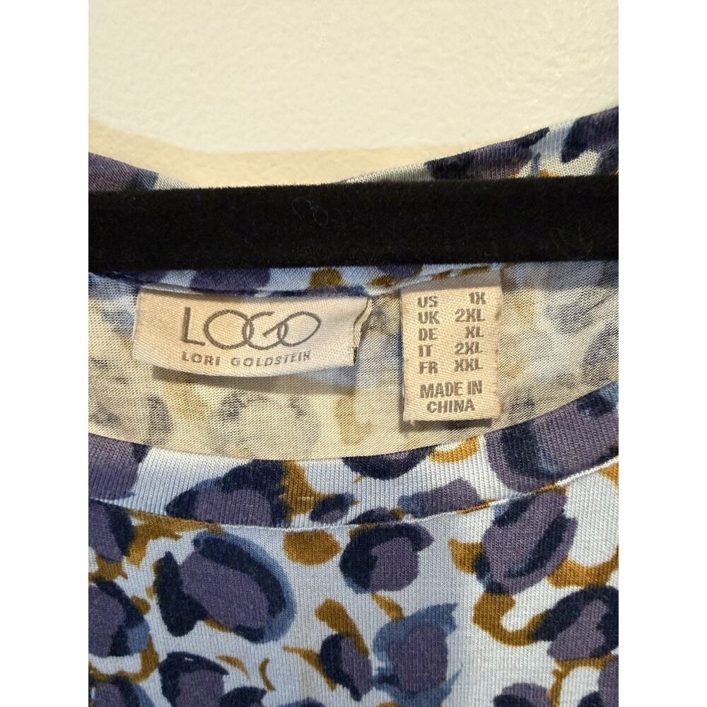 LOGO by Lori Goldstein Sleeveless Round Neck Long Tunic Boho Tank Top ~ Size 1X - Picture 4 of 6